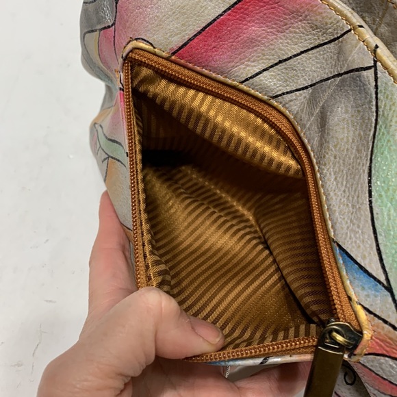 Hand painted crossbody gray abstract - Picture 6 of 17